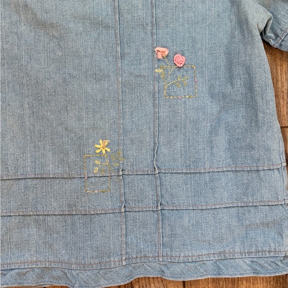 Vintage Koret City Blues embroidered denim button-down shirt Cottagecore - Picture 9 of 12